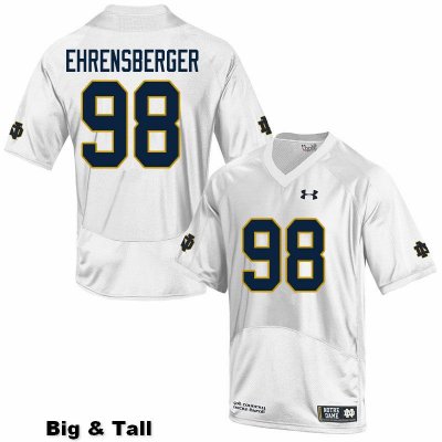 Notre Dame Fighting Irish Men's Alexander Ehrensberger #98 White Under Armour Authentic Stitched Big & Tall College NCAA Football Jersey BXV2599JZ